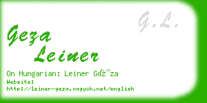 geza leiner business card